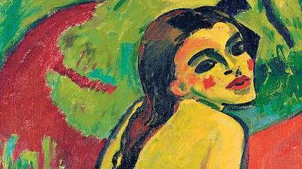 "Sitzendes Mädchen (Moritzburg)" (1910) von Max Pechstein.