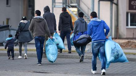 Flüchtlinge in der Heidelberger Erstaufnahmeeinrichtung. 