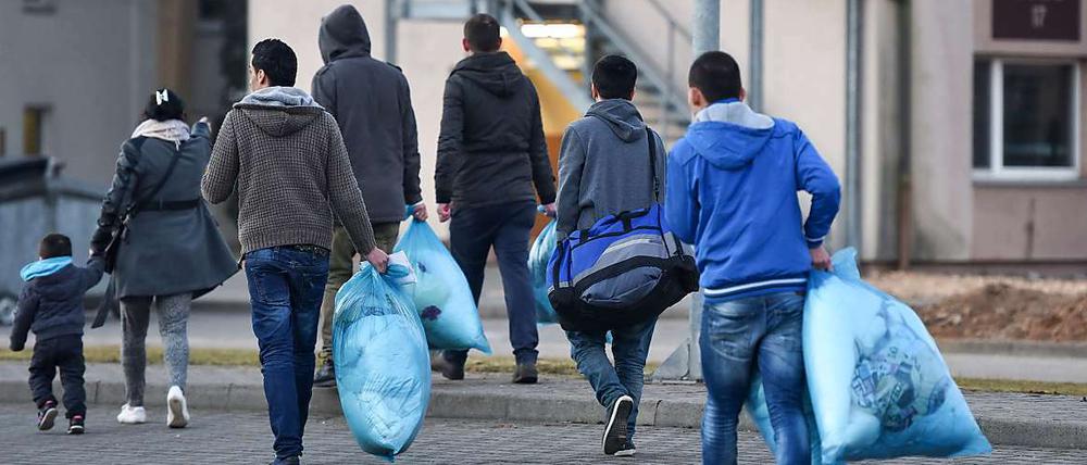 Flüchtlinge in der Heidelberger Erstaufnahmeeinrichtung. 