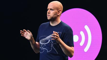 Daniel Ek, der Gründer und Chef des Streamingdienstes Spotify, stellte in New York die neuen Video-Angebot vor.