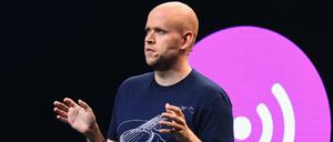 Daniel Ek, der Gründer und Chef des Streamingdienstes Spotify, stellte in New York die neuen Video-Angebot vor.
