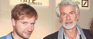 Tim Renner und Chris Dercon (rechts) im September 2014 bei einer Vernissage in Berlin.