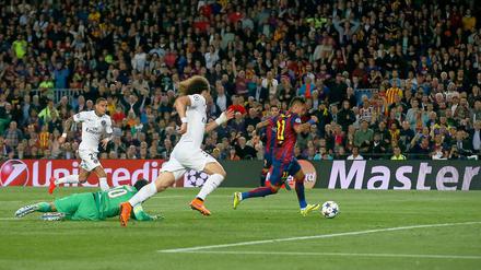 Auf und davon! Neymar trifft zum 1:0 für Barcelona.