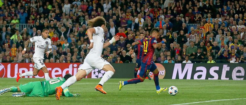 Auf und davon! Neymar trifft zum 1:0 für Barcelona.