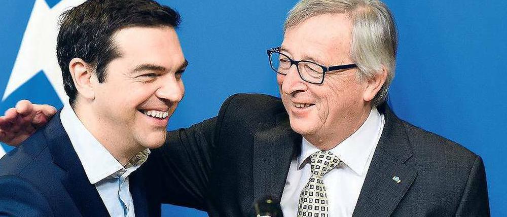 Alexis Tsipras, Regierungschef von Griechenland, und Jean-Claude Juncker, Chef der EU-Kommission, am Freitag in Brüssel.