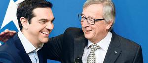 Alexis Tsipras, Regierungschef von Griechenland, und Jean-Claude Juncker, Chef der EU-Kommission, am Freitag in Brüssel.