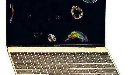Eleganz und schlanker Auftritt haben ihren Preis: Das neue Macbook von Apple kostet in der Ausführung mit 512 Gigabyte Speicherplatz immerhin 1800 Euro. Das Dell XPS 13 wird für 1400 Euro angeboten. Foto: AFP, Promo