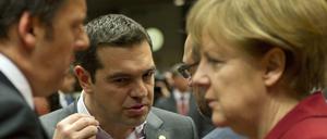 Der griechische Ministerpräsident Alexis Tsipras und Bundeskanzlerin Angela Merkel in Brüssel 