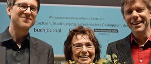 Gückliches Trio. Die Leipzig-Preisträger Jan Wagner (links), Mirjam Presseler und Philipp Ther.