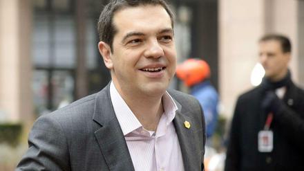 Gut gelaunt in Brüssel: Der griechische Premier Alexis Tsipras am Freitagmorgen in Brüssel.