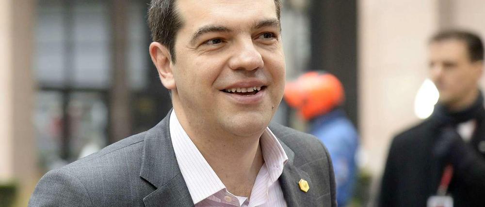 Gut gelaunt in Brüssel: Der griechische Premier Alexis Tsipras am Freitagmorgen in Brüssel.