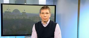 Ivan Rodionov im Studio von RT Deutsch am Potsdamer Platz in Berlin