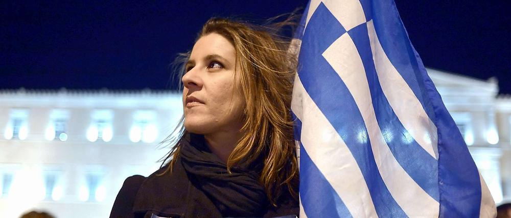 Protest gegen die Sparpolitik der EU, die die Griechen vor allem Deutschland anlasten.