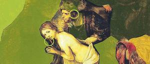 Die Korrekturen. Sir Joshua Reynolds (1723–1792) hat an Rembrandts Gemälde „Susanna und die beiden Alten“ die Original-Farbschicht teils abgetragen und neu gemalt. Nur wenige Stellen fand er okay.