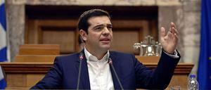 Europas schwarzes Schaf: Alexis Tsipras am 5. Februar vor dem Parlament in Athen.