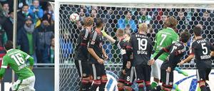 Vorbeigeschlenzt: Werder Bremens Zlatko Junuzovic trifft zum 2:0 gegen Bayer Leverkusen.