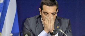 Der griechische Regierungschef Alexis Tsipras bei einer Pressekonferenz beim EU-Gipfel in Brüssel.