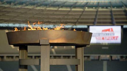 Im Olympiastadion wurde schon einmal das olympische Feuer entzündet.