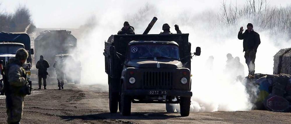 Die ukrainische Armee zog sich am Mittwoch aus Debalzewe zurück.