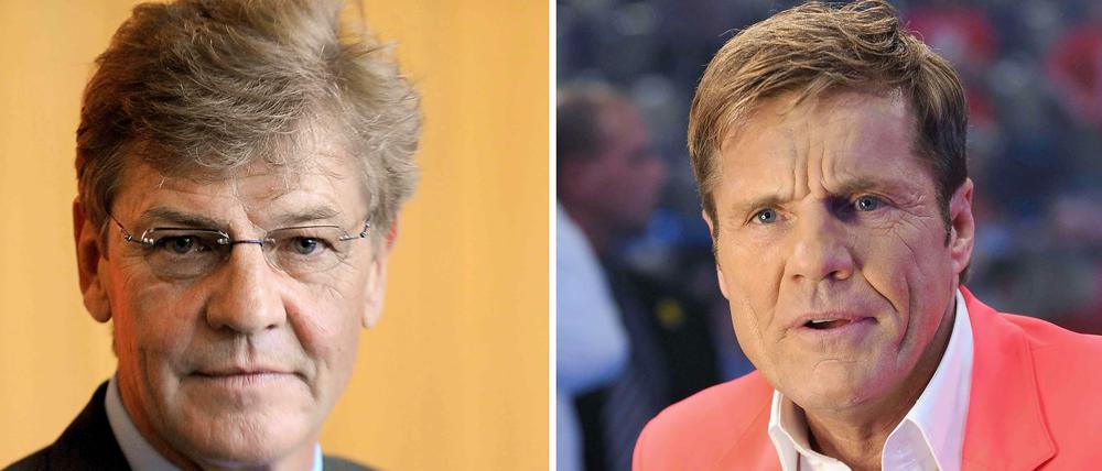 Die Kombo zeigt Ernst August Prinz von Hannover (l, am 15.06.2009) und Dieter Bohlen (r, am 14.03.2009). Sie haben die Bundesrepublik Deutschland wegen Verletzung ihrer Menschenrechte verklagt. 