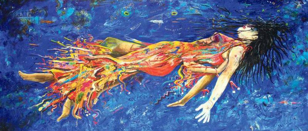 In der Schwebe. Moritz Schleimes "Cocakieka", 180 x 260 cm, 2012, Öl auf Leinwand.
