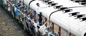 Ein überfüllter Zug in Indien.