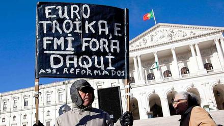 Protest gegen die Troika in Lissabon.