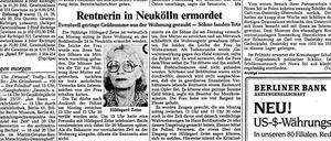 So berichtete der Tagesspiegel über den Mord an der Rentnerin in Neukölln.
