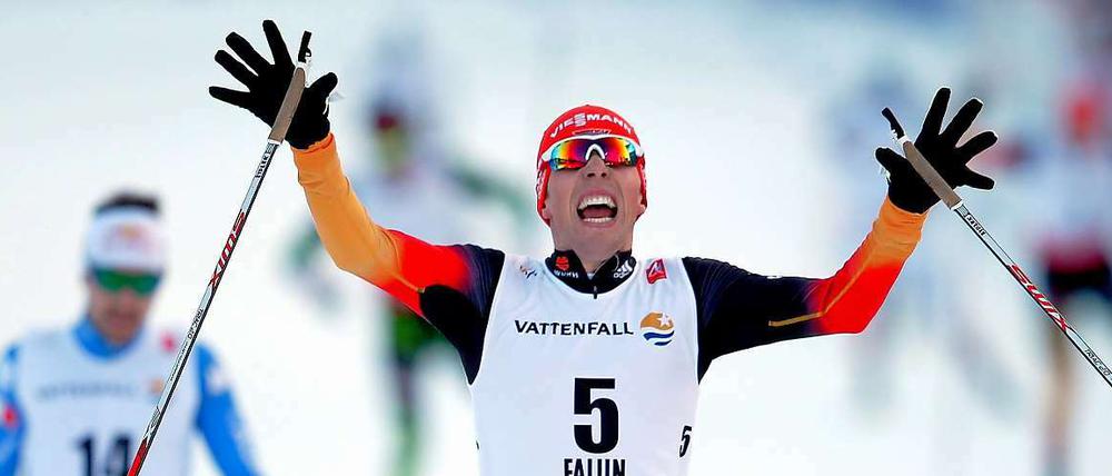 Jubel in Falun: Johannes Rydzek gewinnt seinen ersten großen Titel in der Nordischen Kombination.