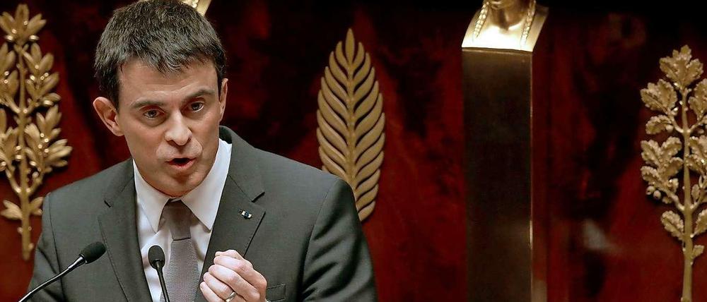 Will sich als Reformer beweisen. Manuel Valls, Regierungschef Frankreichs, am Donnerstag in der Nationalversammlung in Paris.