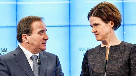 Schwedens Ministerpräsident Stefan Löfven, Sozialdemokrat, und die Chefin der bürgerlich-oppositionellen "Moderaten Partei", Anna Kinberg Batra.