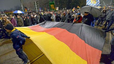 "Pegida"-Aufmarsch am vergangenen Montag in Dresden - mit damals rund 18.000 Teilnehmern