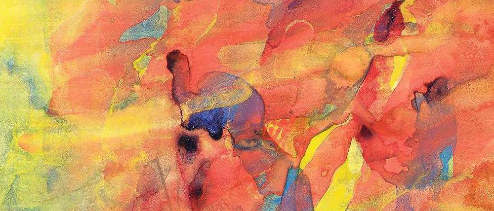 Alles fließt. „10. 4. 88“, ein Aquarell von Gerhard Richter, entstanden 1988 (Ausschnitt). 