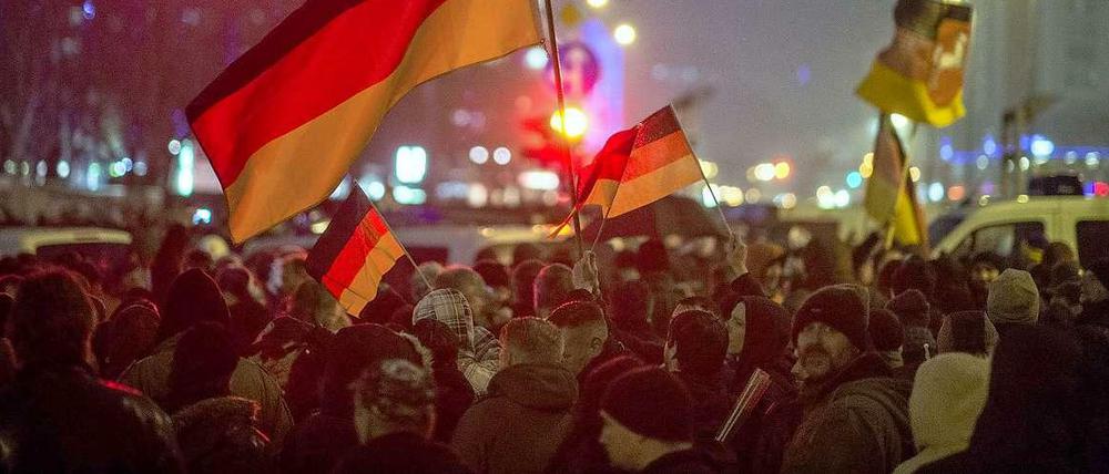 Bärgida-Demonstration in Berlin, Kundgebung eines Hauptstadt-Ablegers von Pegida.