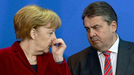 Die Stimmung war schon besser: Kanzlerin Angela Merkel (CDU) und Vizekanzler Sigmar Gabriel (SPD).