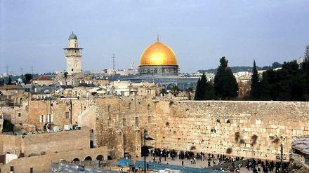 Tempelberg und Klagemauer in Jerusalem.