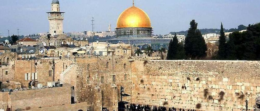 Tempelberg und Klagemauer in Jerusalem.