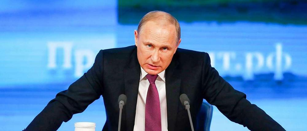 Wladimir Putin bei der Jahrespressekonferenz.