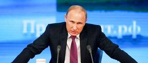 Wladimir Putin bei der Jahrespressekonferenz.