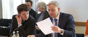 Björn Böhning, Chef der Senatskanzlei (li.), und der Regierende Bürgermeister Klaus Wowereit.