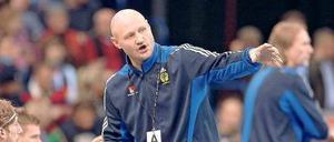 Energisch an der Seitenlinie. Ola Lindgren führt gemeinsam mit Staffan Olsson die schwedische Nationalmannschaft. Lindgren gehörte in den 90ern auch zu jener großen schwedischen Auswahl, die zweimal Welt- und viermal Europameister wurde. 