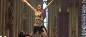 Femen-Protest im Kölner Dom.