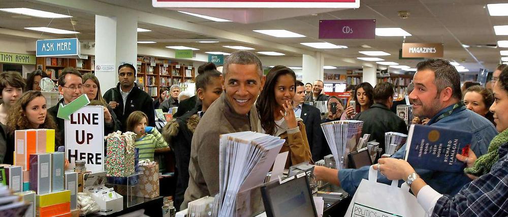 US-Präsident Barack Obama und seine Töchter.