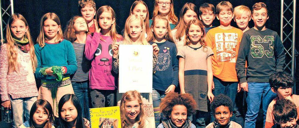So sehen Sieger aus. Die Gewinnerklasse der Pettenkofer-Schule. 
