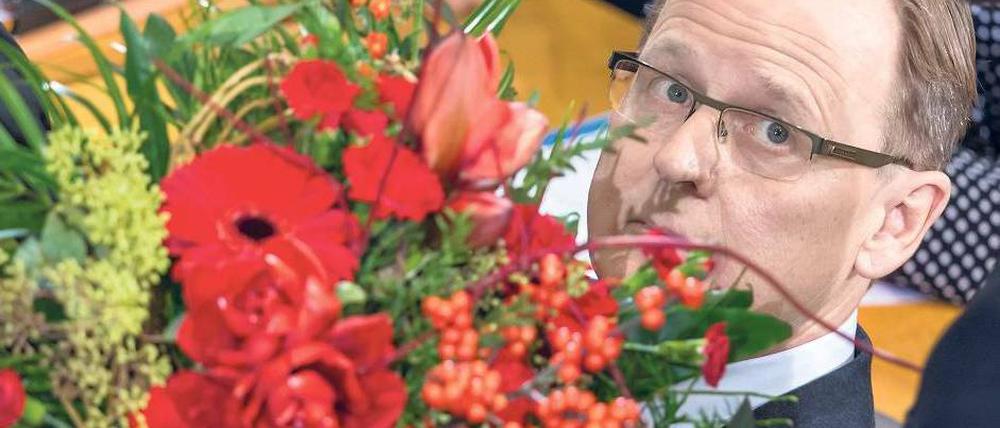 Rot-Rot-Grün. Blumen für Bodo Ramelow.