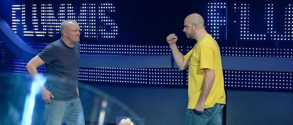Peter Meiners (rechts) besiegte Showmaster Stefan Raab in der längsten Show aller Zeiten.