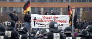 Hooligan-Demo in Hannover.