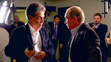 Hubert Seipel mit Wladimir Putin - der Journalist der ARD interviewt Russlands Präsident für die Talkshow von Günther Jauch.