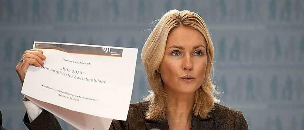 Manuela Schwesig stellte am Donnerstag auf der Bund-Länder-Konferenz den Bericht "Kita 2020" vor.