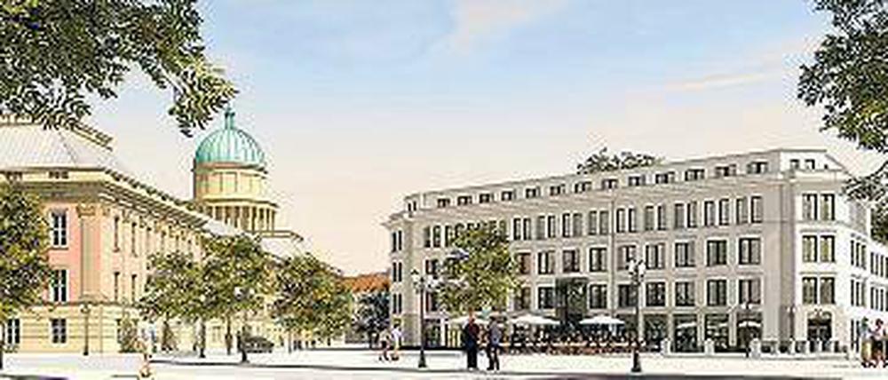 Am Alten Markt gegenüber dem neuen Landtagsgebäude entsteht das „HQ Humboldt“ mit Büros, Läden, Restaurants und 18 Mietwohnungen. 